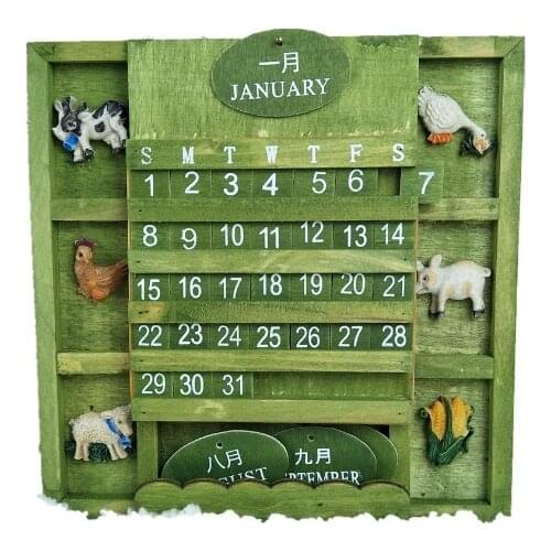 Creative Mediterranean Style Wooden Mini Calendar Home Desktop Decoration Perpetual Calendar Decoration Living Room Decoration