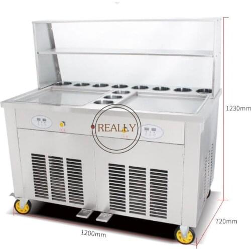 Fry Ice Cream Roll Machine Customized Double Pan Fried Ice Cream Machine For Sale Made in China