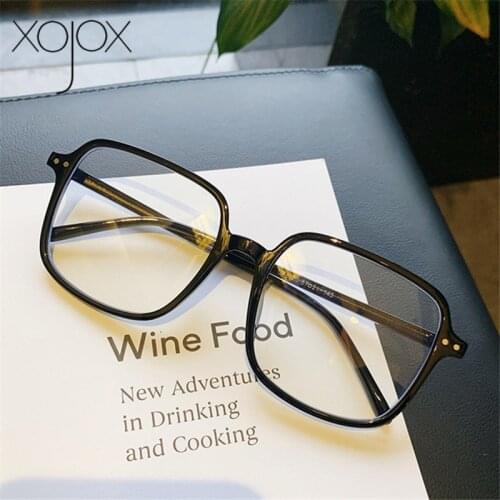 XojoX 2020 Oversized Glasses Frame Women Men Vintage Transparent Eyeglasses Fashion Big Frame Compute Glasses Fake Glasses