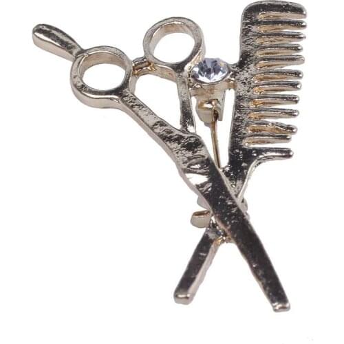 New Fashion Mini comb scissors brooch exquisite brooch crystal jewelry wedding gift Christmas gift