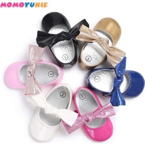 Toddler Girl Boy Pre Shoes Anti Slip Buckle Soft Crib Shoe Baby Bowknot Soft Sole Newborn First Walker Sneakers Newborn Sneakers