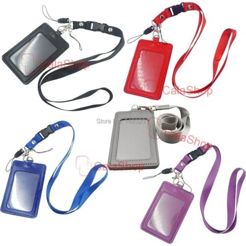 2 Pcs / Lot ID Card Holder Badge Retractable Strap Band Neck Lanyard For Business ID Credit Card Vertical