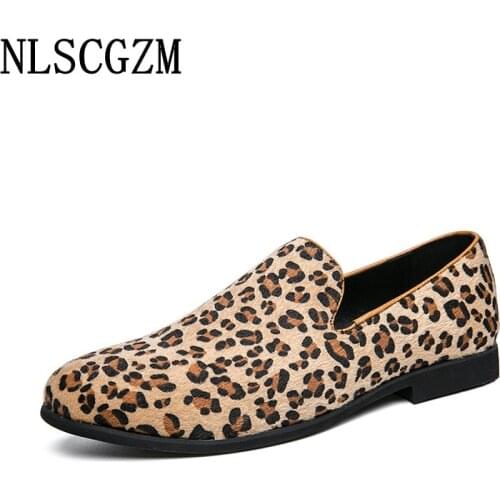 Fur Coiffeur Oxford Shoes for Men Leopard Mens Dress Shoes Loafers Office 2021 Formal Slip on Shoes Men Italian Wedding Dress