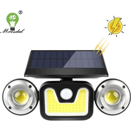 Outdoor Solar Light Motion Sensor Solar Wall Lights with Rotatable Double Lamp Head Waterproof Adjustable for Garden,Garage