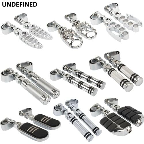 25mm 32mm Motorcycle Universal Foot Pegs Bracket Highway Engine Crash Bar Guard w/Clamp Footrest Mount For Harley Chopper Bobber