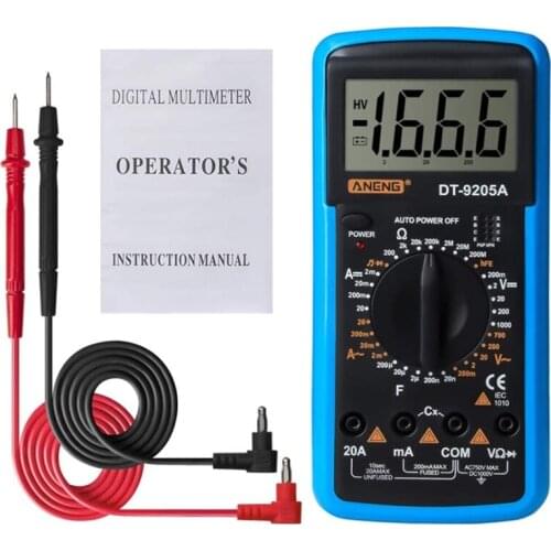 ANENG 9205A High-Precision Multi-Function Universal Meter Electrician Test DC Voltage and Current Meter Blue