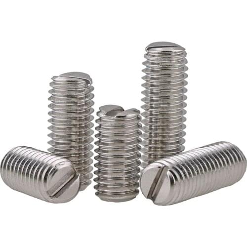 DIN913 M3 M4 M5 M6 Slotted Flat Set Screw 304 stainless steel A2 slotted Set screws Headless grub screw