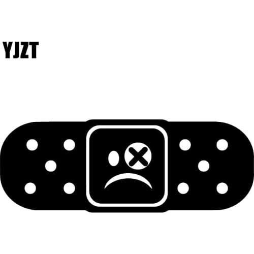 YJZT 17X6.2CM BANDAID SAD FACE Car Tail Vinyl Decals Creative Cartoon Car Sticker C25-1137