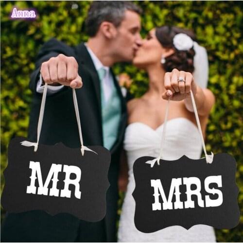 2pc/lot Garland Banner Mr and Mrs Po Props Chair Signs Po Booth Wedding Party Decoration