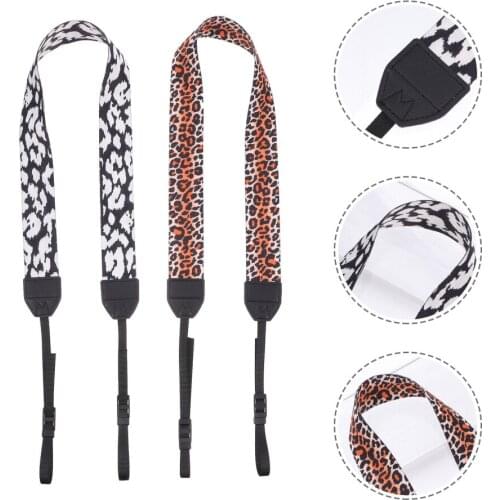 2pcs Retro Leopard Series Shoulder Neck Straps Universal Camera Strap Belts