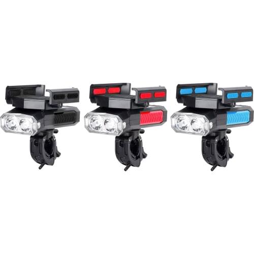 5 in 1 Multi-Functional LED Bicycle Light Phone Mount Bicycle Headlight Speaker Built-in 4000mA Phone Power