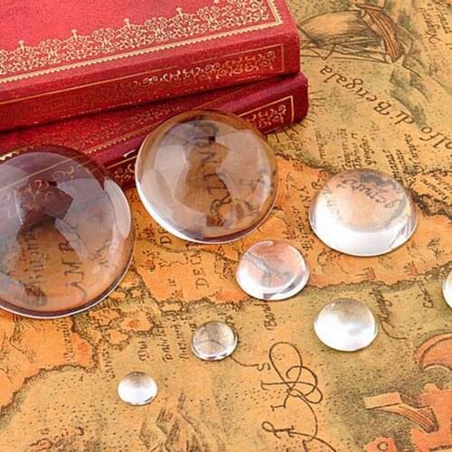 50 Transparent Flatback Glass Half Sphere Ball Cabochon 12mm