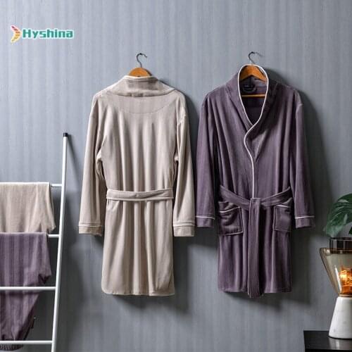 Velvet Pajamas Nightgown Women Plus Size Pajamas Flannel Lovers Thickened Autumn and Winter Coral Velvet Bathrobe Man