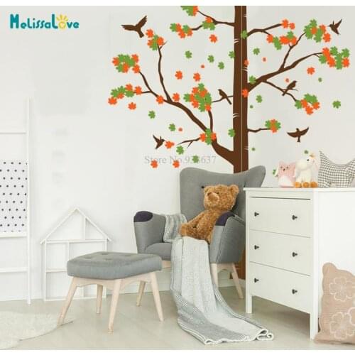 Large Branch Tree Corner Wall Sticker Nursery Baby Room Forest Decal Art Poster Bird Big Sprig Mural BD365