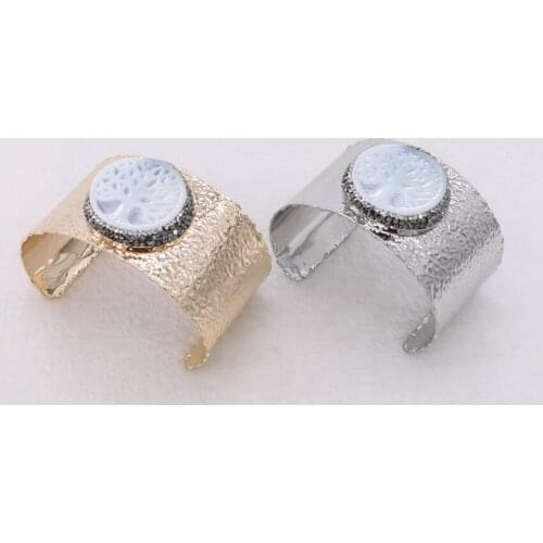 Large natural bracelet shell beads carved tree shape color with bracelet bracelet woman