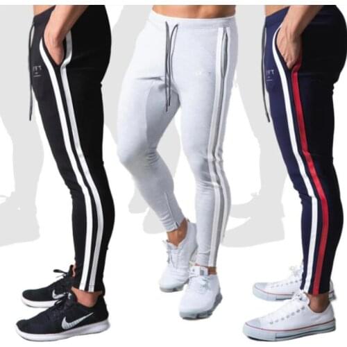 Men Pants Fitness Casual Elastic Pants Men Bodybuilding Clothing Casual Navy Military Sweatpants Joggers Pants 20CK21