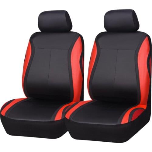 Car-pass Car Seat Cover New Arrial Pu Leather Red Blue Color Universal Car Protector Two Front Car Seat Cover fit Nissan Toyoto