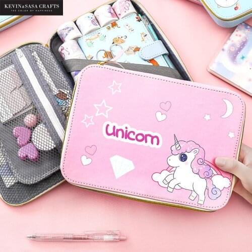 Unicorn Large Capacity Pencil Case PU Supplies Stationery Gift Tools Storage Back To School Presented By Kevin&sasa Crafts