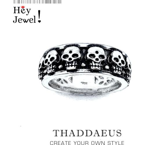Black Skulls Ring,Europe Style Rebel Fashion Good Jewerly For Men & Women,2017 Heart Gift In 925 Sterling Silver,Super Deals