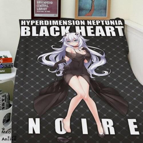Choujigen Game Neptune Black Heart Noire Soft Flannel Fleece Throw Blanket Decorative Plane Blankets for sofa cosplay fans gift