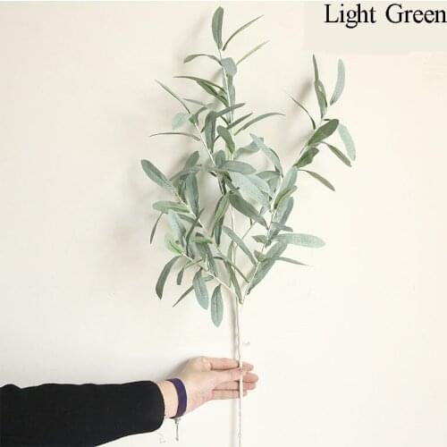 5pcs/ Lot Simulation Willow Leaf Branch Artificial Olive Leaf Flower Accessories Home Wedding Plant Wall Fake Plants Leaves