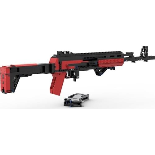MOC Military Series AK47 Assault Rifle AKM Gun Building Blocks Soldiers Wars Arms Model Game Toys For Children Launchable Bricks