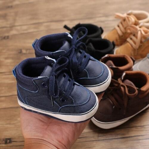 New Fashion Baby Boys Girls Sneakers Leather Sports Crib Soft First Walker Shoes First Walkers For 0-18M