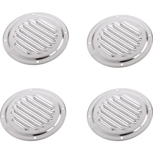 4pcs 316 Grade Stainless Steel Round Louvered Air Vent Fits Marine Boat RV Accessories Silver