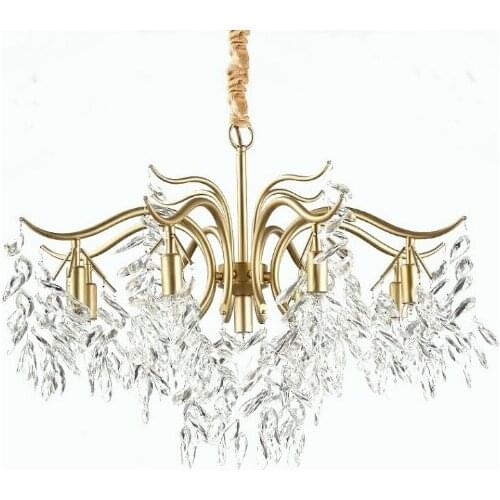 Light luxury American style simple modern European living room crystal chandelier bedroom creative lighting personality artlight