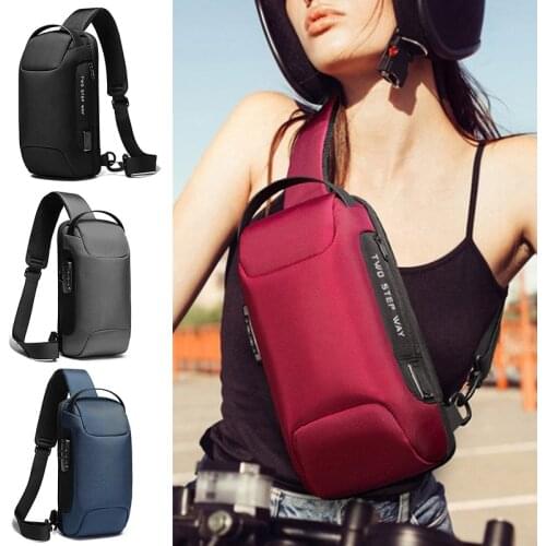 Hot Salling Mens Black Cross-body Backpack Sling Chest Casual Bags Hiking Luxury Travel Waterproof Multi-function Shoulder Bag