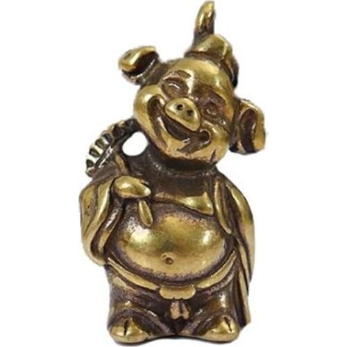 Pig Casting Animal Mini 3D Figurine Retro Style Metal Sculpture Home Office Room Desktop Decoration Collect Ornaments Gift
