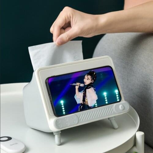 Multifunctional TV Tissue Box Hold Tablet PC And Mobile Phone Holder For Bathroom Bedroom Storage Box Organizer Entertainment