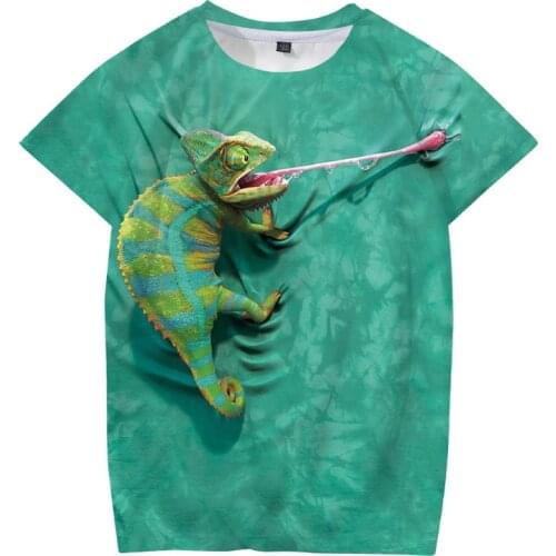 Men Lizard dog Animal T-Shirt Oversized Childrens Short Sleeve 3D Print T-Shirts Kid Boy and Girl Tops T-Shirt Summer Clothes