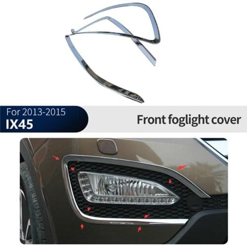ABS Chrome Front Fog light Lamp Cover Trim 2013 2014 2015 for Hyundai Santa Fe ix45