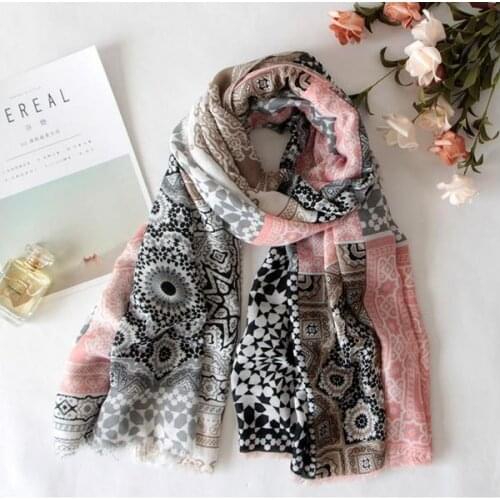 2017 New Vintage Flower Print Fringe Scarf Cotton Floral Pattern Wrap Shawls Hijab Wholesale 10pcs/LOT Free Shipping