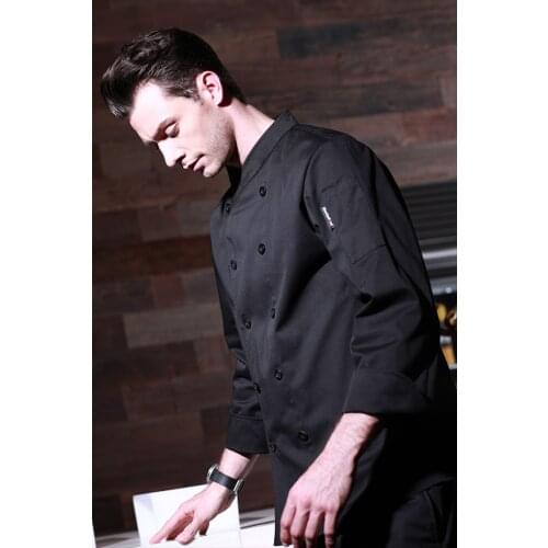 New Arrival!Restaurant Long-sleeve Man Kitchen Chef Jackets Coffee Bar Cook Suit Uniform Classical Gentleman Top Jackets,J90