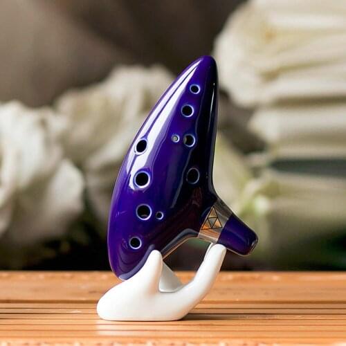 Ocarina Classical Blue 12 Holes Ocarina Alto C Music Instrument Bright Glaze Pottery Woodwind Instrument Dropshipping Hot