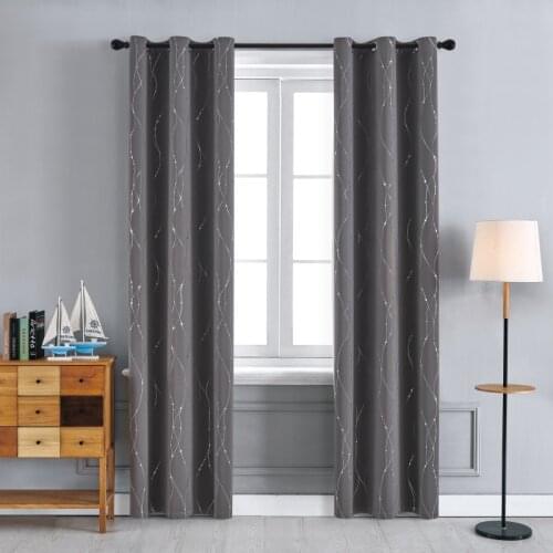 Window Bedroom Curtains Hot Silver Blackout Curtains For Living Room Finished Curtains Black