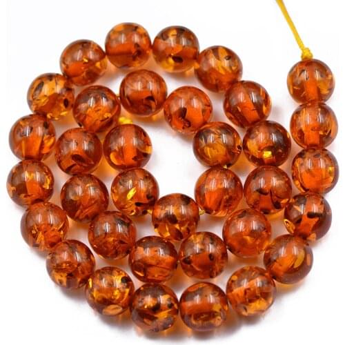 Wholesale 12mm Brown Resin Round Spacer Loose Beads Strand 15.5