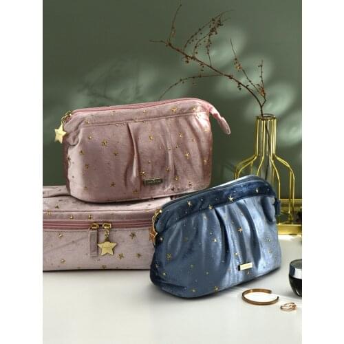 Bathroom Organizer Portable Large Capacity Cosmetic Storage Bag Toiletry Bag Velvet Makeup Bag Makeup Organizer Travel