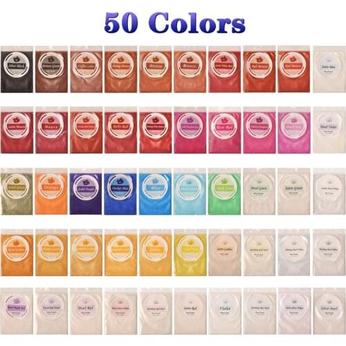 Epoxy Resin Pigment, 50 Colors Mica Powder Resin Dye, Natural Pigment for DIY Soap Making, Bath Bomb Colorant, Bright Nail Art