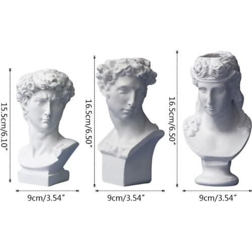 Resin Vase Flower Pot Nordic Style Human Head Pen Brushes Holder Home Decoration 24BB