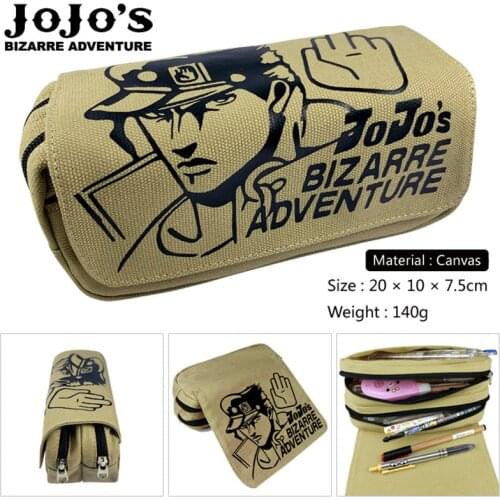 Bizarre Jo Jo Adventure Anime Boys Girls Wallet Canvas Pencil Case School Supplies Bags Student Gift Make up Bag