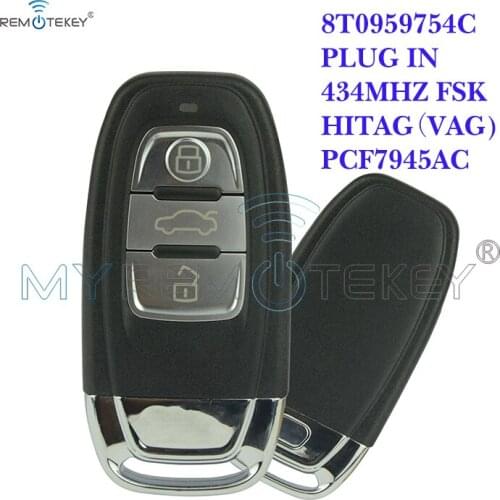 Remtekey Remote Car Key 3 Button 434Mhz 8T0959754C for Audi A4 A6 Q5 SQ5 Remote System