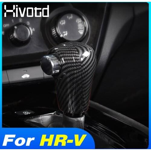 Hivotd Gear Head Shift Knob Handle Cover Trim Sticker Decoration Interior Car Accessories Styling For Honda HRV HR-V 2015-2021