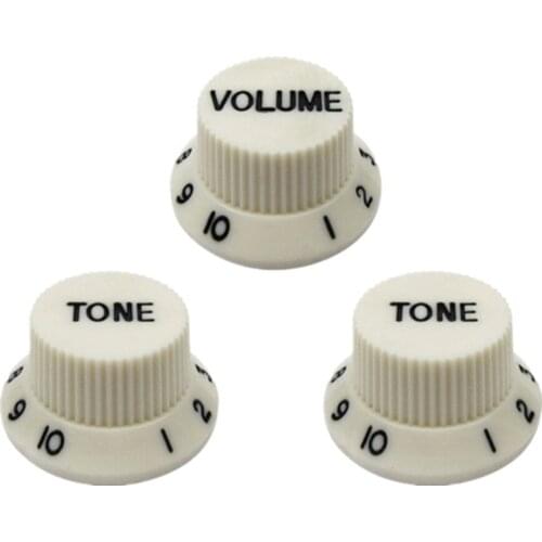 FLEOR 30pcs/Pack Volume Tone Speed Control Guitar Knobs Beige for ST Style Electric Guitar