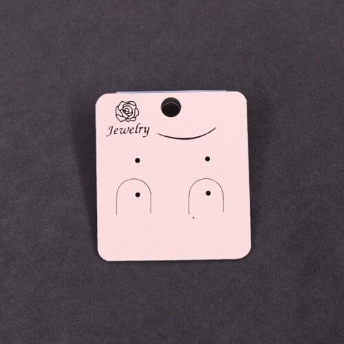 Champagne Earring Necklace Hang Card Custom Logo 100pcs PVC Rose Printing Card Tag Jewelry Packing Display Ear Stud In Stock