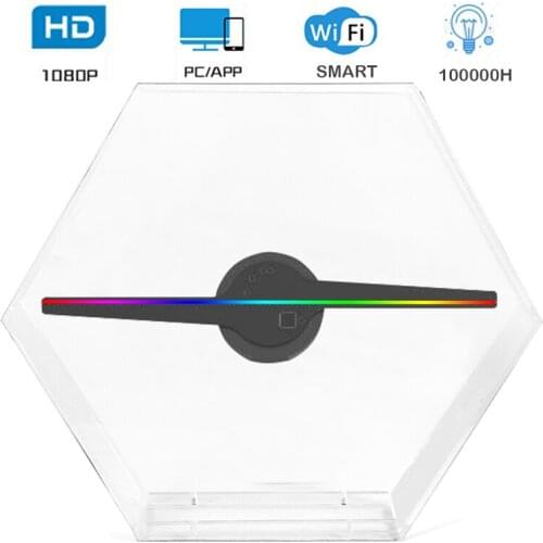 New Six side cover for 30cm 3d hologram led fan advertising display holographic led light lamp advertising player