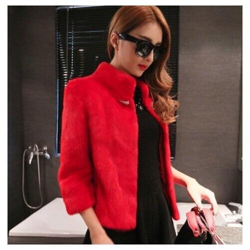 Faux Fur Coat Women Furry Fur Jacket Winter Woman Short White Red Coat Large Size Womens Coats Jaqueta Feminina KJ312