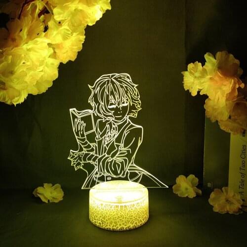 LED Light Anime Avatar Bungo Stray Dogs Osamu Dazai Acrylic Night Lamp RGB Flashing Cool Gift 3D Light Children Bedroom Decor
